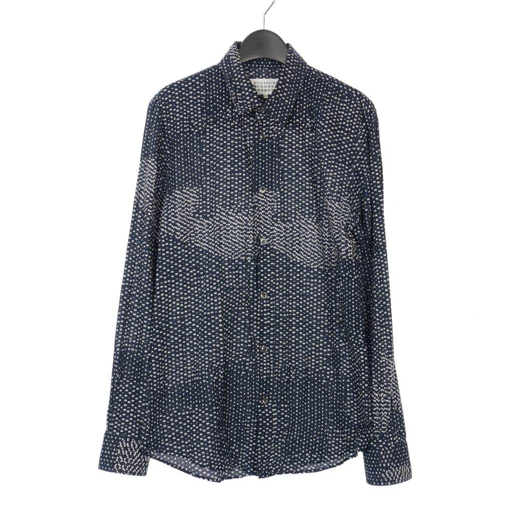 メゾンマルジェラ Maison Margiela 14AW ドット 総柄 スリムシャツ