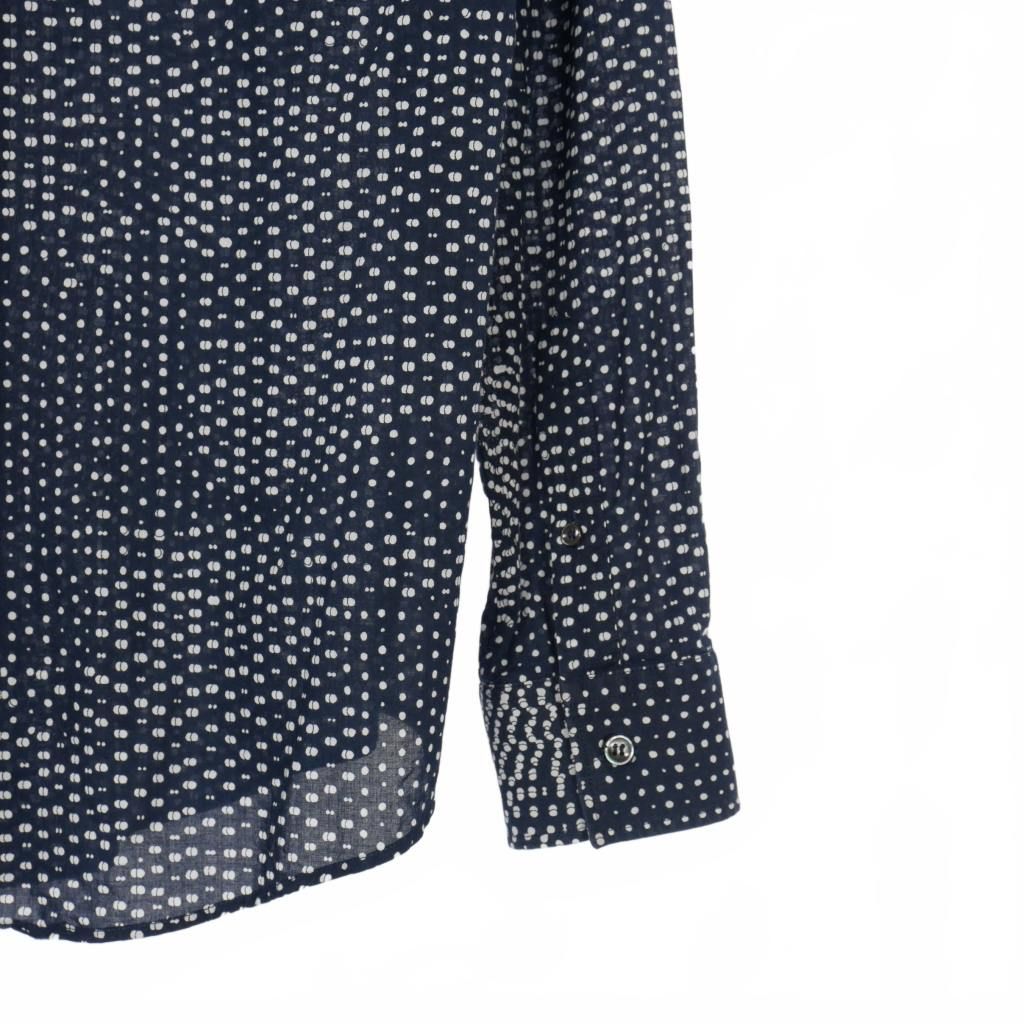 ✨14AW/ドット柄✨Maison Margiela 総柄 綿 シャツ 紺 46 ✨14AW/ドット