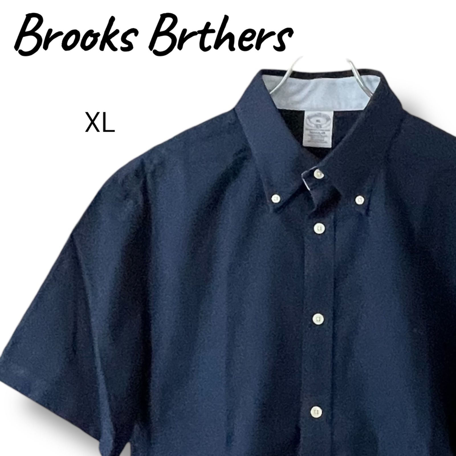 BROOKS BROTHERS ブルックスブラザーズ ネイビー 半袖シャツ ボタン