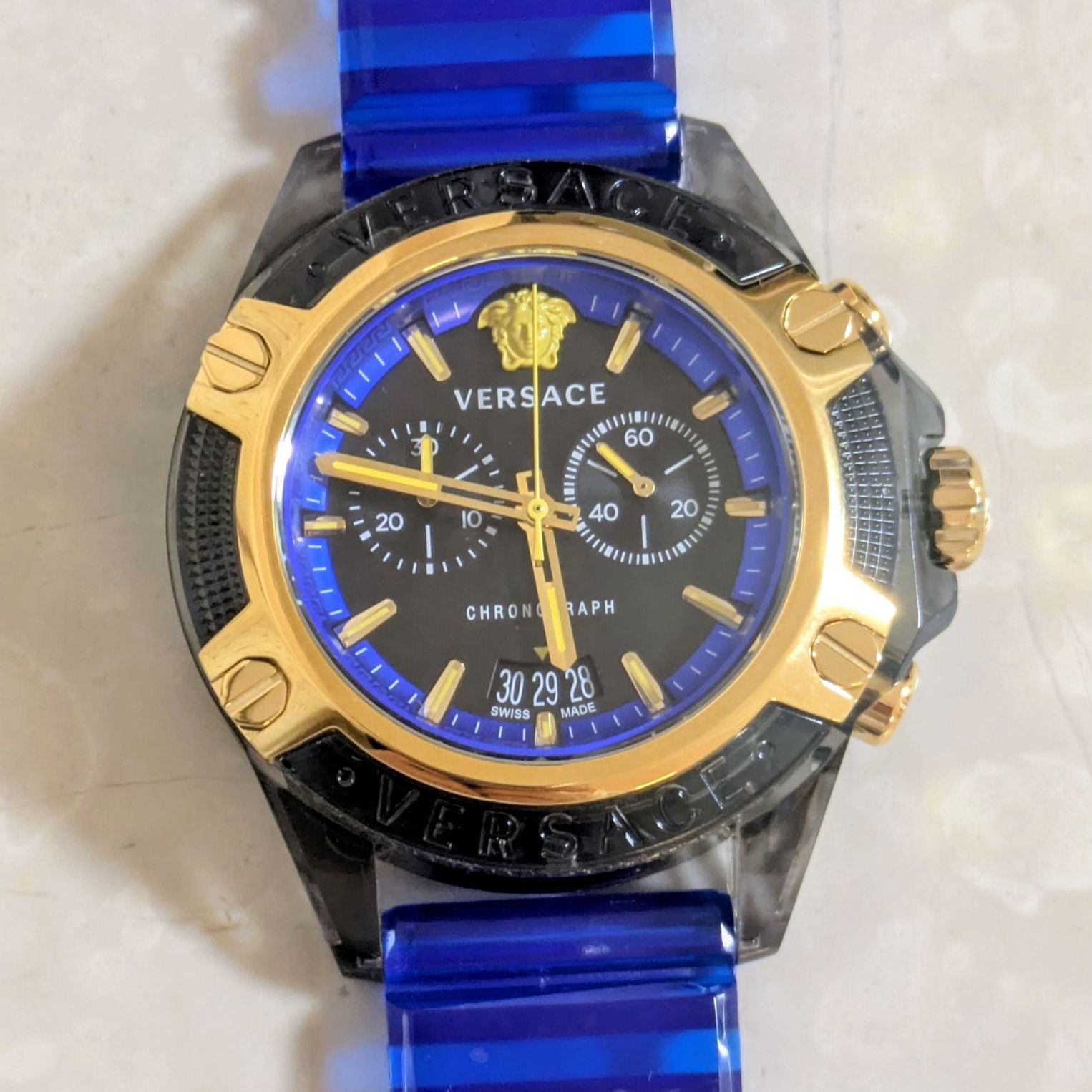 VERSACE ベルサーチ 腕時計 クロノグラフ VEZ900421 43 Versace Greca