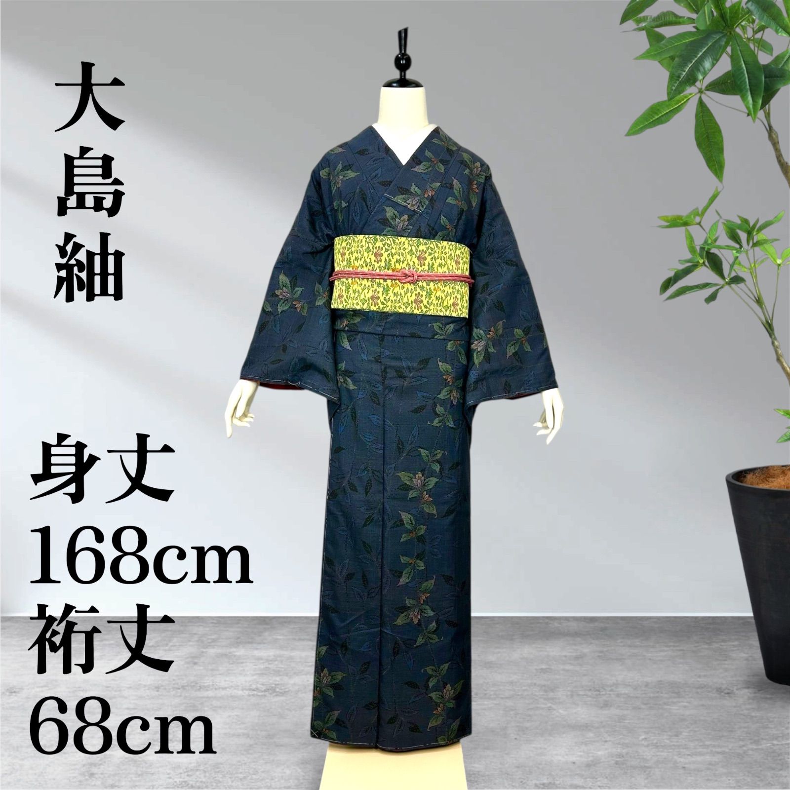 大島紬 紬 正絹 着物 名古屋帯セット - メルカリ