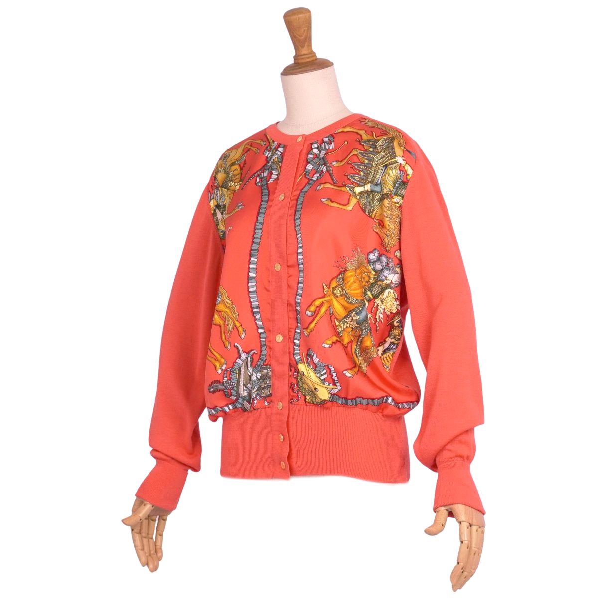 美品 Vintage エルメス HERMES カーディガン ニット シルク切り替