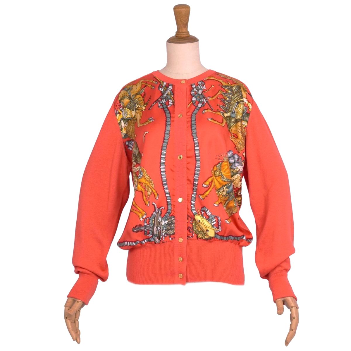 美品 Vintage エルメス HERMES カーディガン ニット シルク切り替
