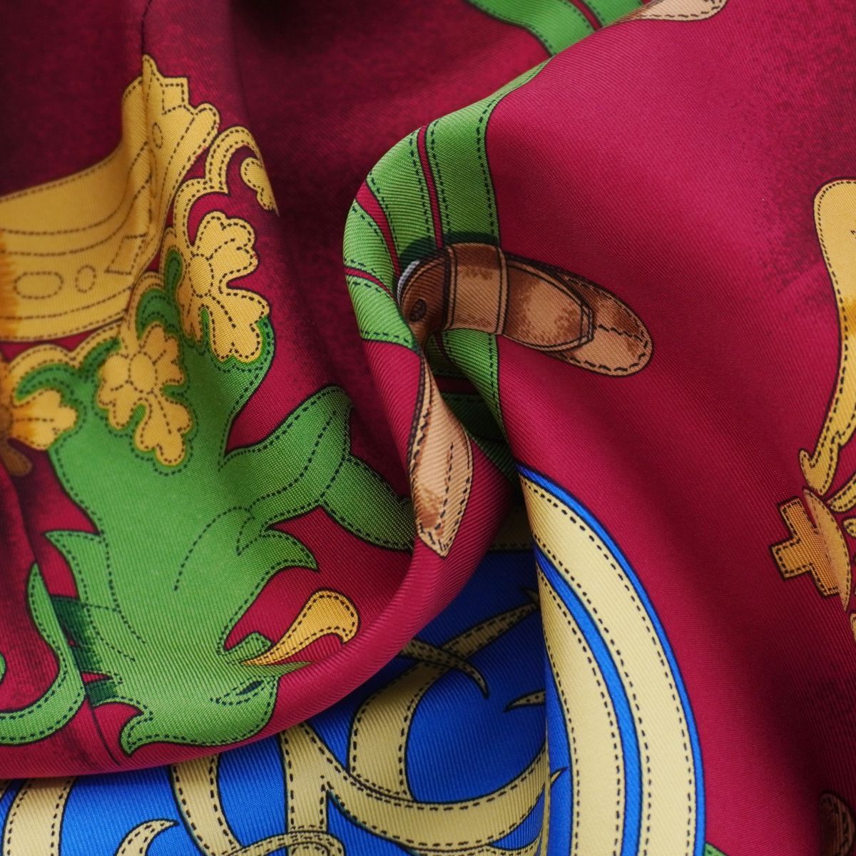 美品 Vintage エルメス HERMES ベスト ジレ 総柄 シルク切り替え