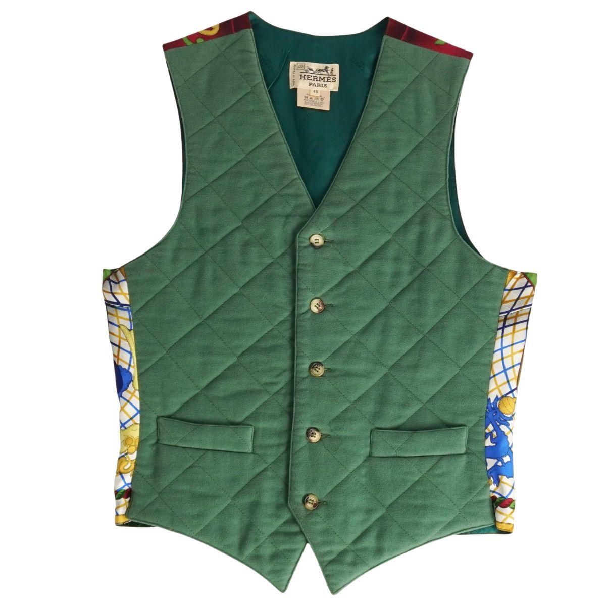 近年タグ✨極美品✨HERMES エルメス✨ジレ ベスト S HERMES - エルメス ジレ ベスト シルク100％ 総柄 メンズ トップス