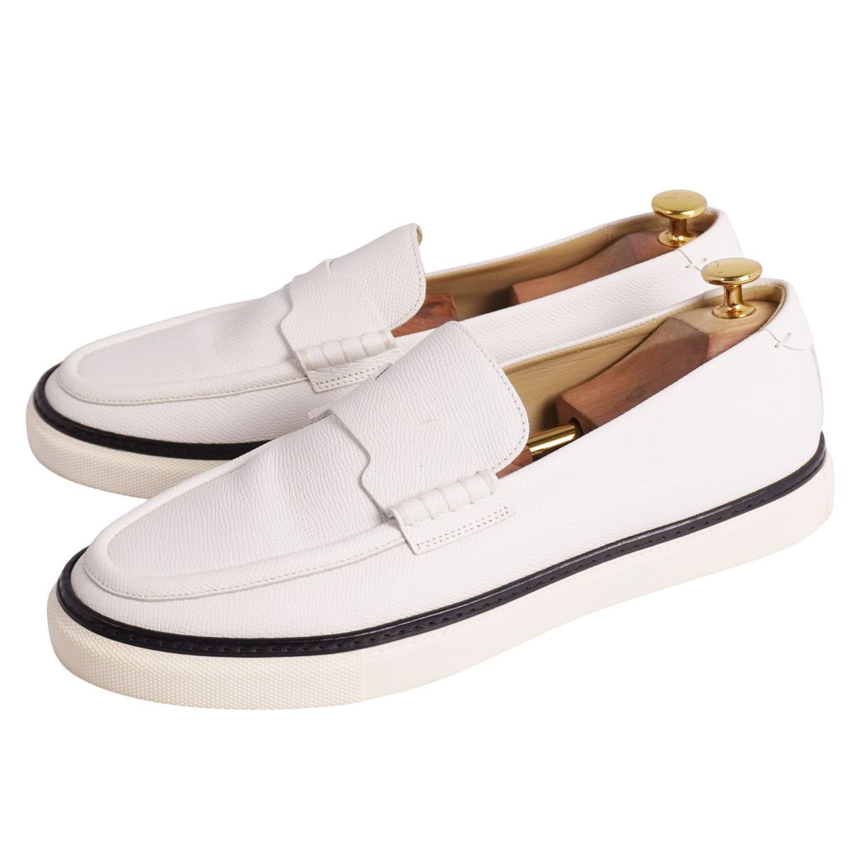 美品 エルメス HERMES ローファー モカシン Hロゴ レザー シューズ 靴