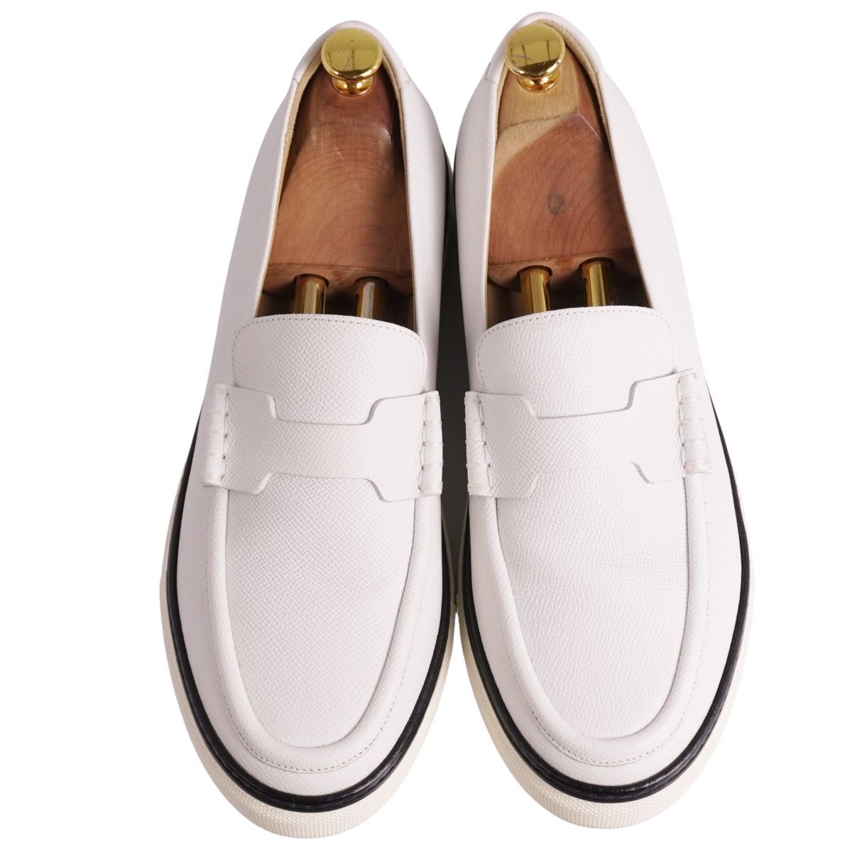 美品 エルメス HERMES ローファー モカシン Hロゴ レザー シューズ 靴