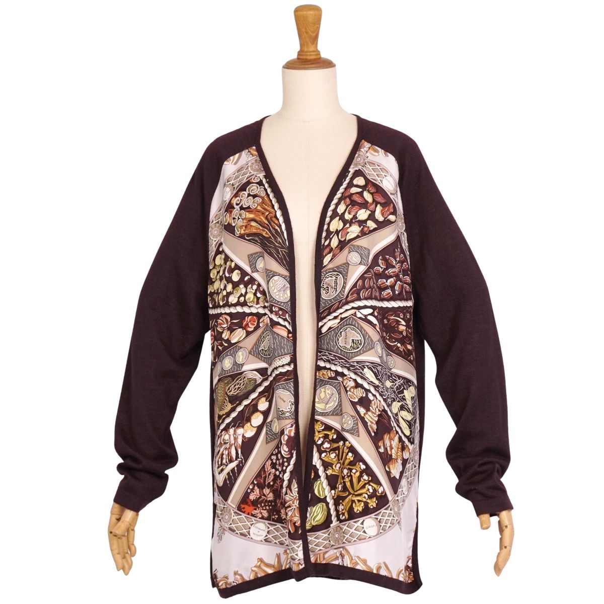 エルメス　シャツ ニットスリーブ HERMES　マルジェラ期　シルク　切り替え HERMES (エルメス) ③④ マルジェラ期 シルク切り替え タートルネック