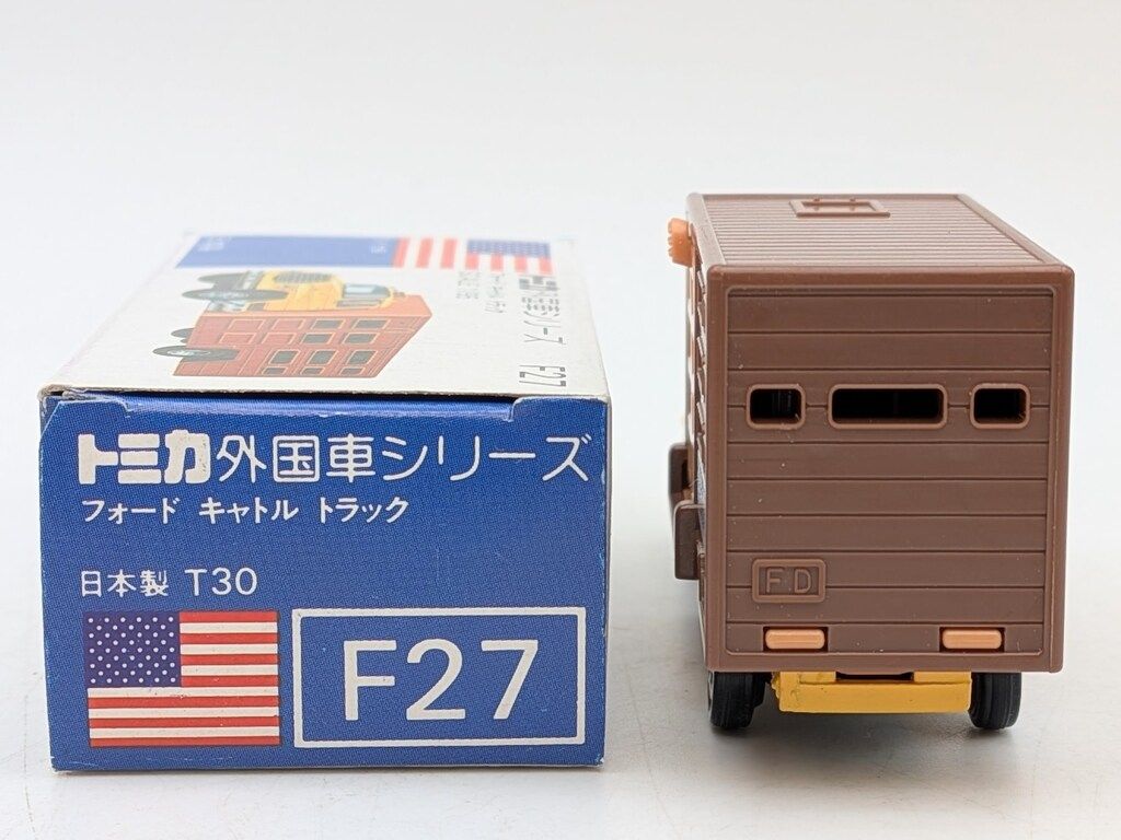 美品レア　トミカ青箱外国車シリーズF27フォードキャトルトラック トミー トミカ/青箱日本製 フォード キャトル トラック キャビン山吹