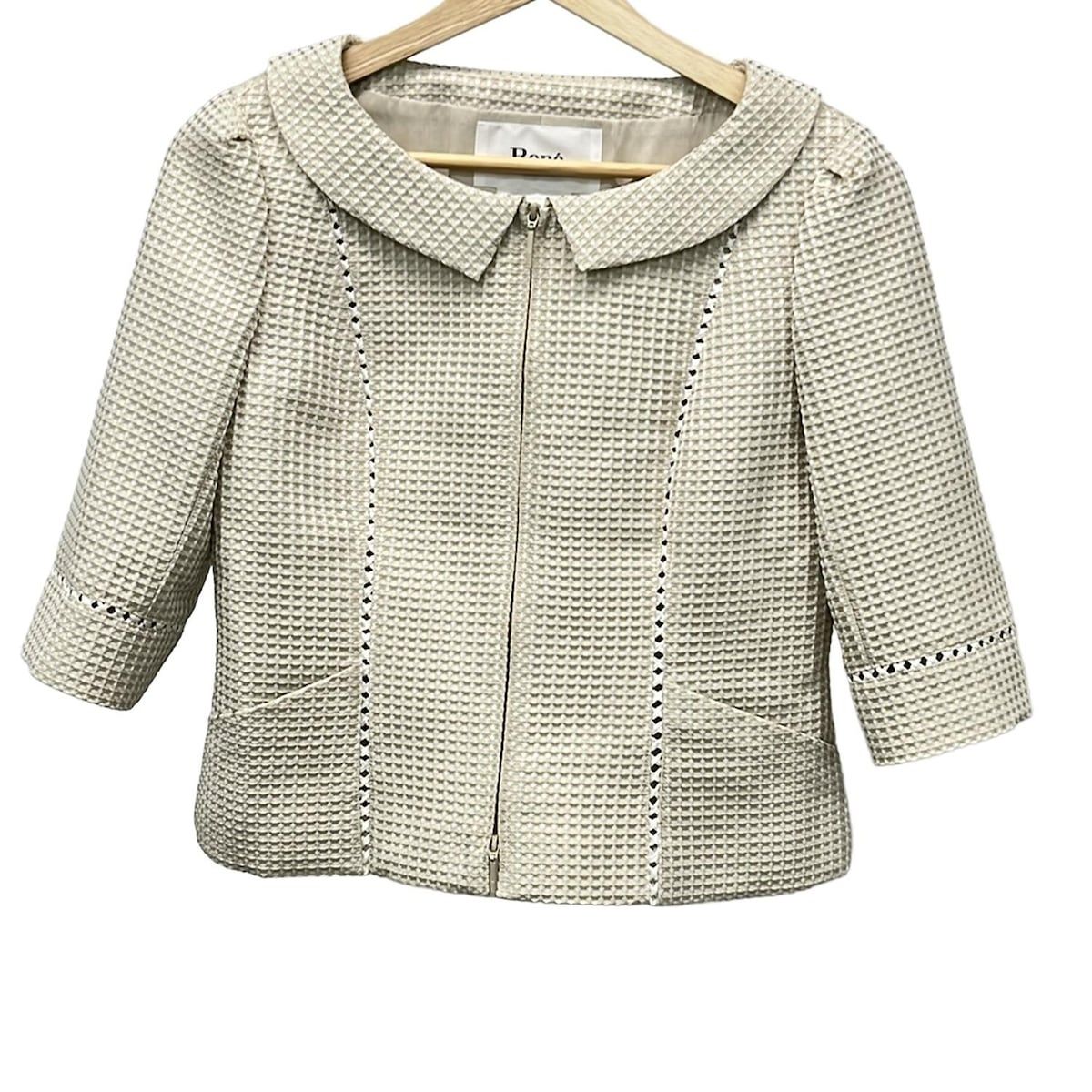Rene(ルネ) ジャケット サイズ36 S レディース美品 - ベージュ×白 七分