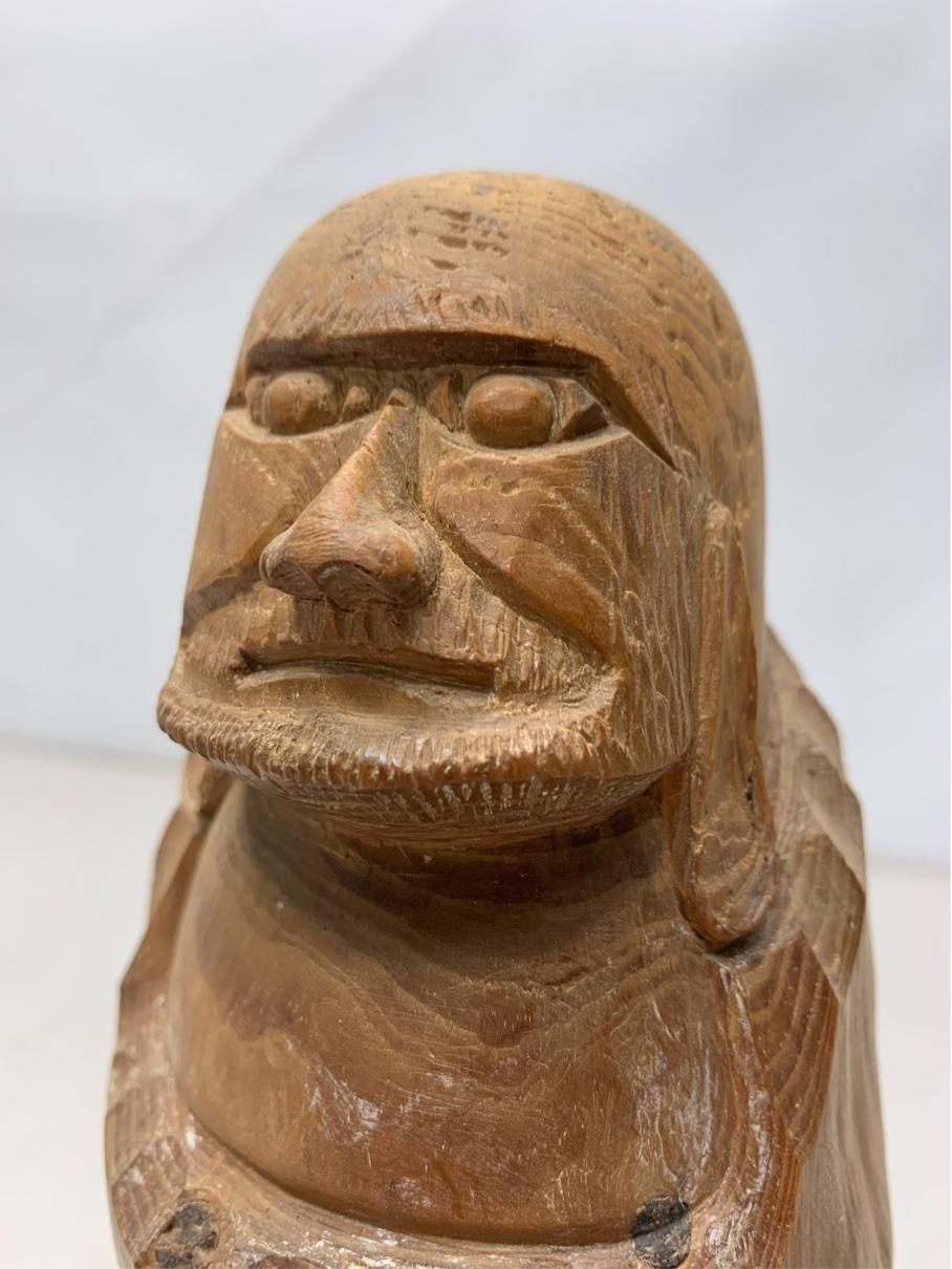貴重 達磨大師 木彫り 一刀彫 置物 アンティークインテリア