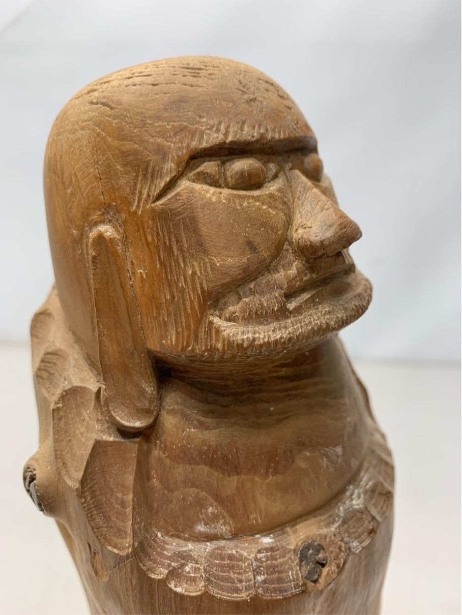 貴重 達磨大師 木彫り 一刀彫 置物 アンティークインテリア