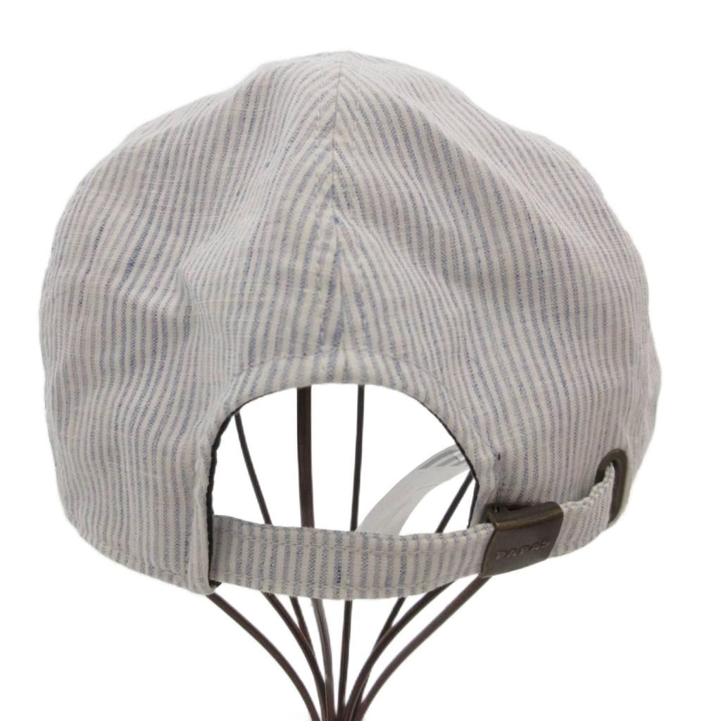 パパス Papas +プラス ハンチング 帽子 ヒッコリー ストライプ 麻