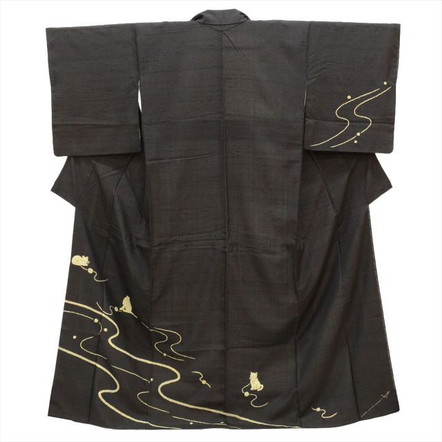 中古】 結城紬 着物 正絹 リサイクル 身丈159.5cm M 裄66cm 仕立て