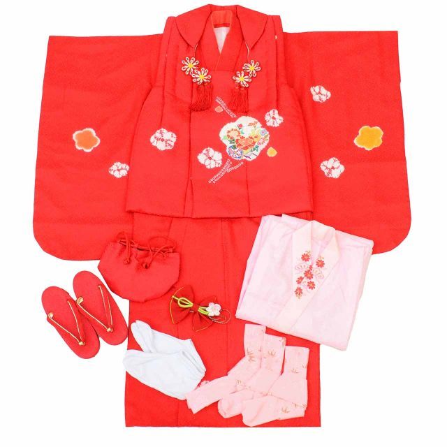 中古】 リサイクル着物 女の子 七五三 3歳 10点セット フルセット