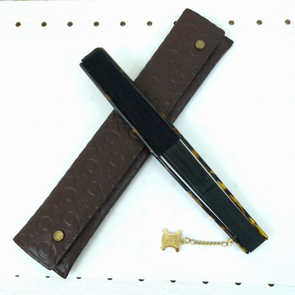 CELINE セリーヌ 扇子 レザーケース付き - メルカリ