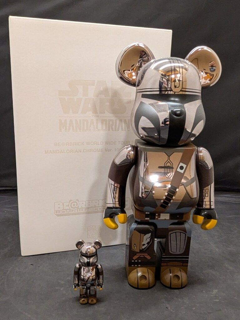 MEDICOMTOY BE@RBRICK THE MANDALORIAN CHROME ver. 100% & 400% 100+
