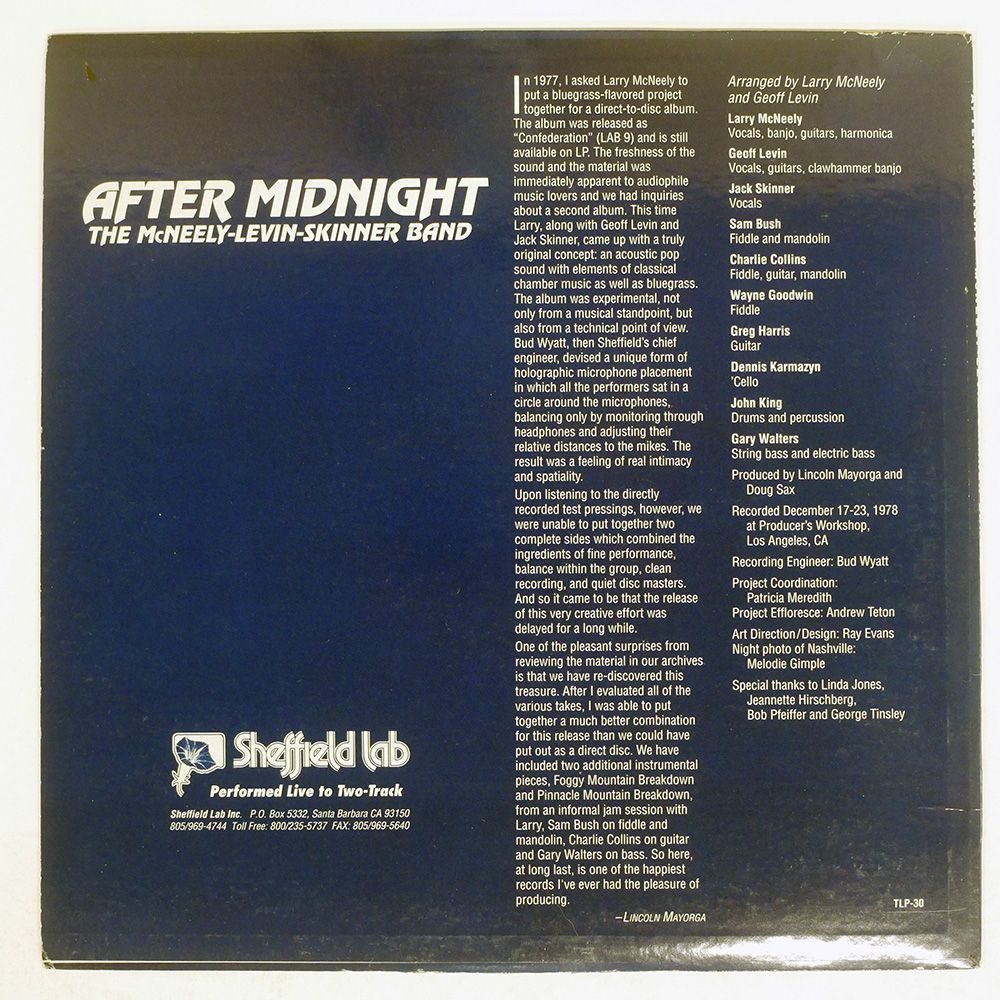 レコード US盤 THE MCNEELY-LEVIN-SKINNER BAND/AFTER MIDNIGHT