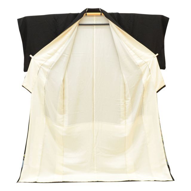 中古】 リサイクル着物 黒留袖 袋帯 セット 正絹 比翼付き 本加賀友禅