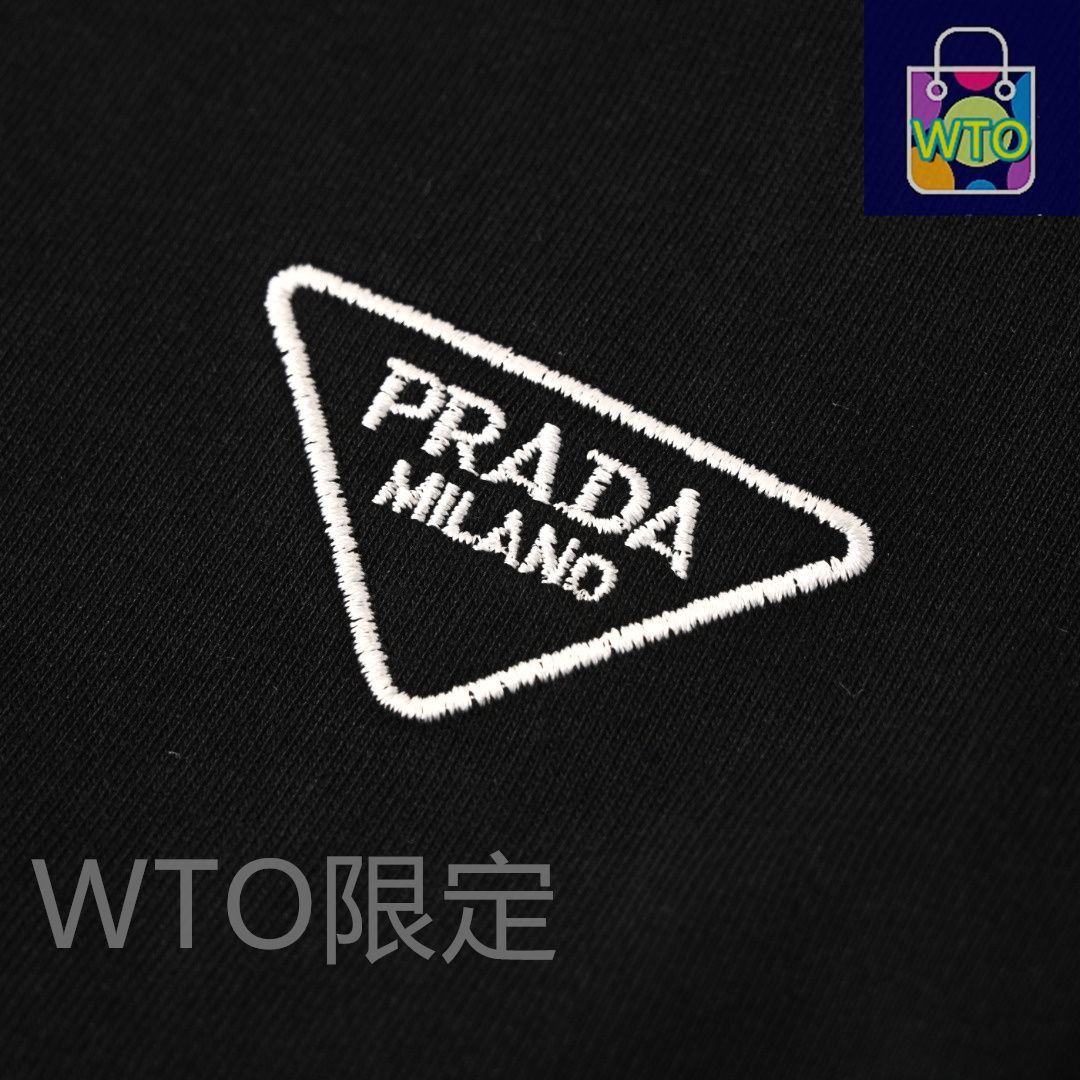 今日特価】Prada プラダ 三角ロゴ小刺繍長袖Tシャツシリーズ 長絨棉