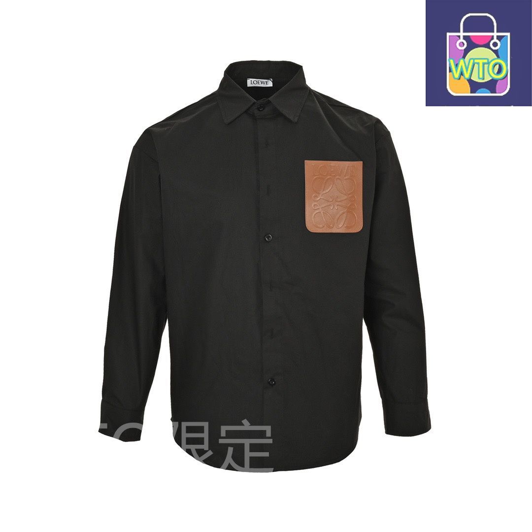 今日特価】Loewe ロエベ レザーネームプレートポケットシャツ 多シーン