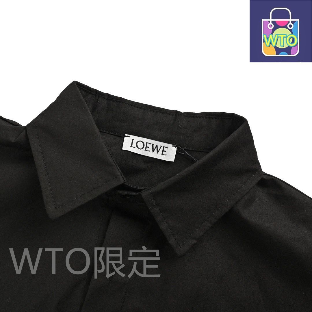 今日特価】Loewe ロエベ レザーネームプレートポケットシャツ 多シーン