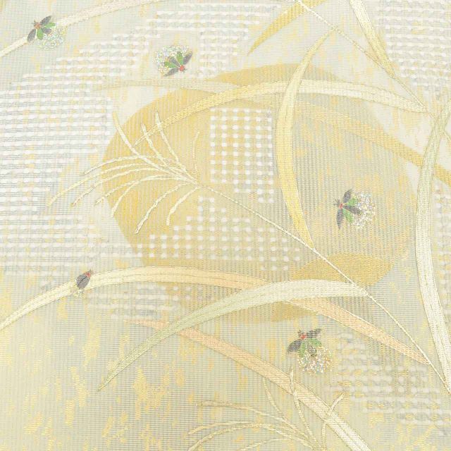 袋帯 夏物 夏着物 交織 リサイクル袋帯 仕立て上がり グレー色系