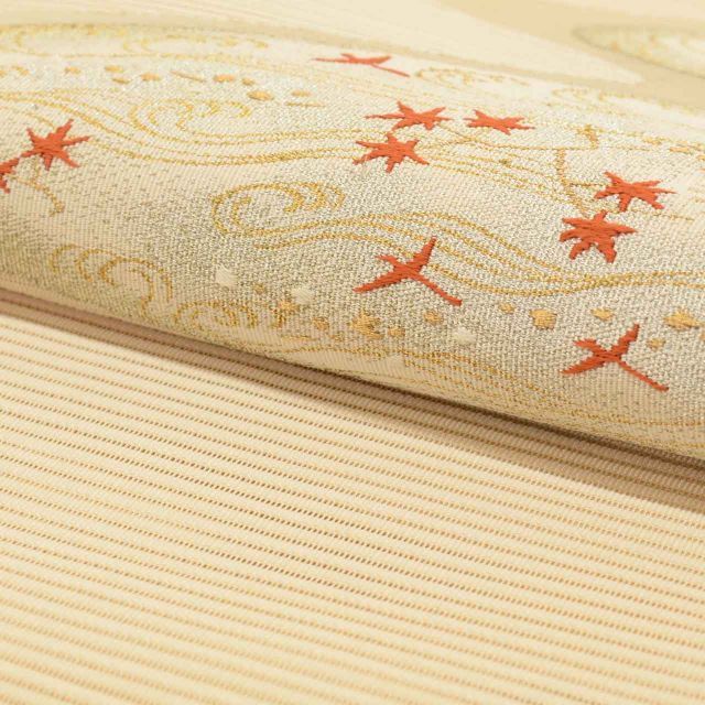 中古】 名古屋帯 夏物 夏帯 正絹 八寸 リサイクル名古屋帯 仕立て