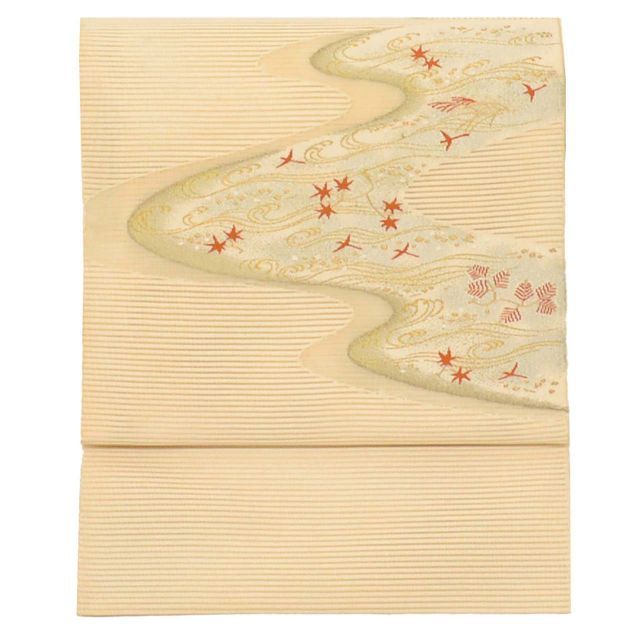 中古】 名古屋帯 夏物 夏帯 正絹 八寸 リサイクル名古屋帯 仕立て