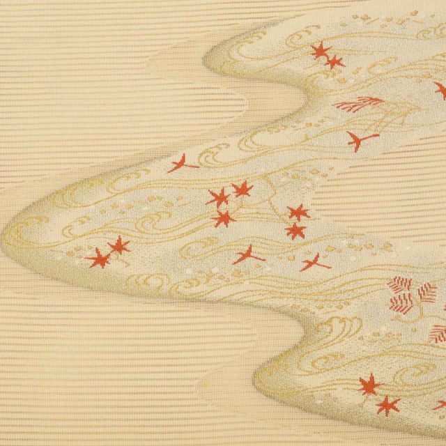 2点同梱、8-77、8-74 夏帯 夏物 開き名古屋帯 美品 正絹 着物 中古】 名古屋帯 夏物 夏帯 正絹 八寸 リサイクル名古屋帯 仕立て