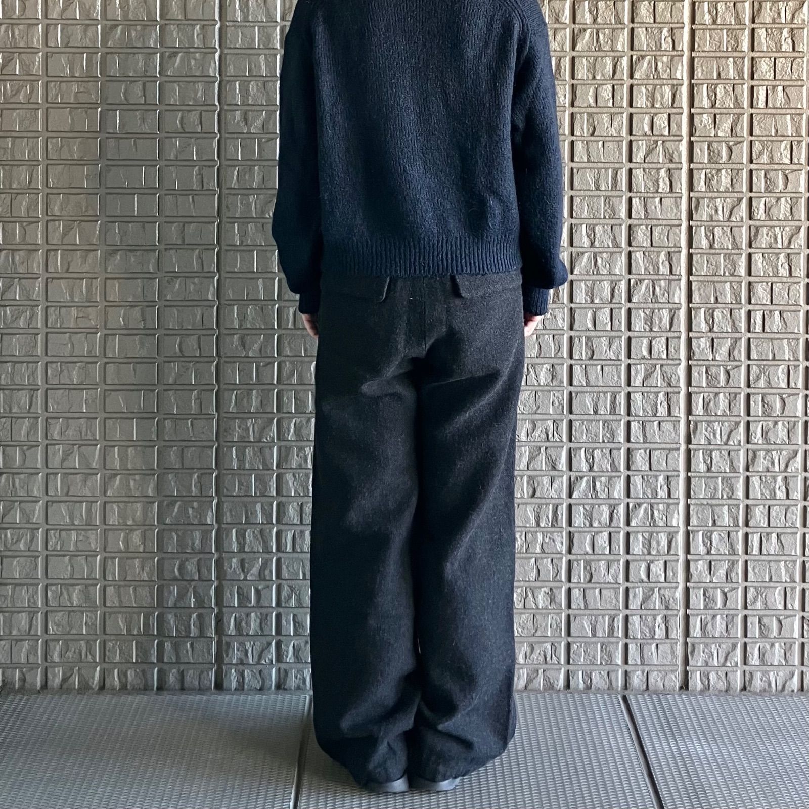 美品 Vlas Blomme コルトレイクリネン使用のウールリネンパンツ