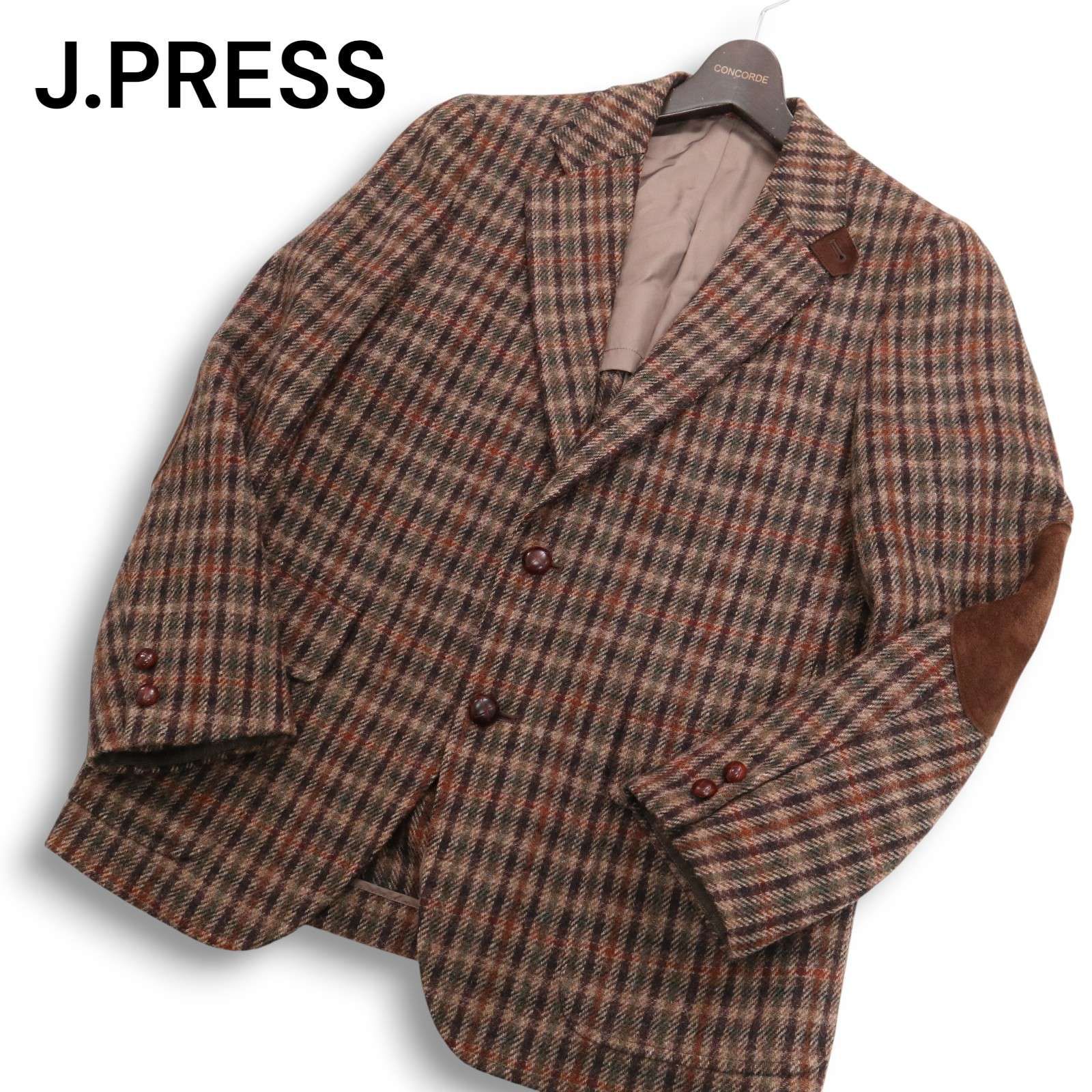 J.PRESS くるみボタン エルボパッチ　ツイード　テーラードジャケット J.PRESS くるみボタン エルボパッチ ツイード テーラードジャケット XL