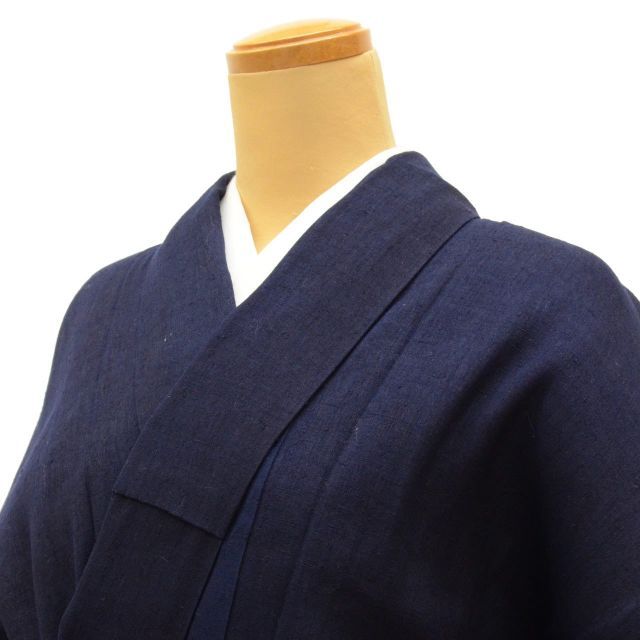 立体的な織りが可愛い　青紺色の紬 ブラックフライデーセール】 【染織工藝作家 浦野理一】 工藝手織り経