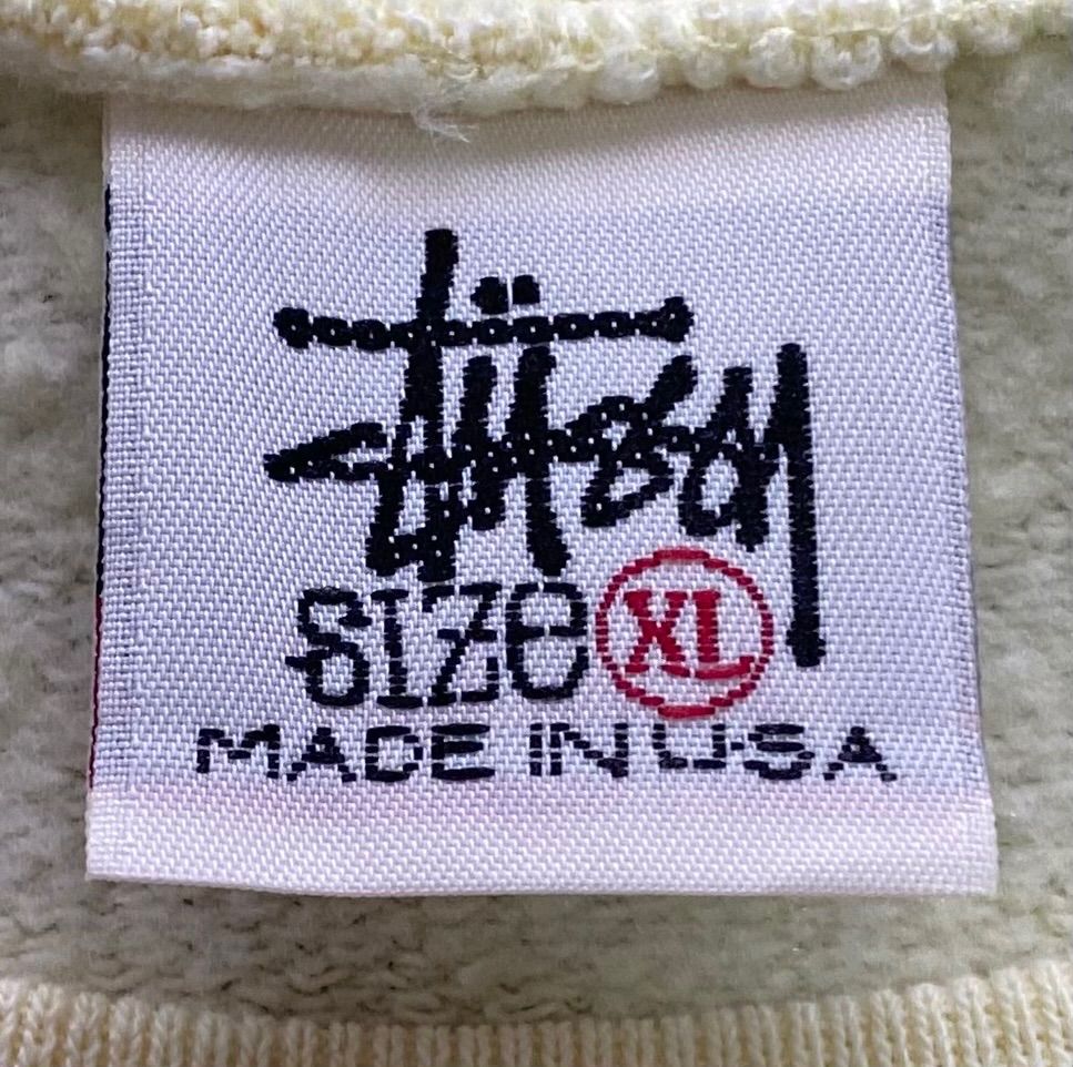 良品 OLD STUSSY 90s 白タグ USA製 XL イエロー シャドーマン
