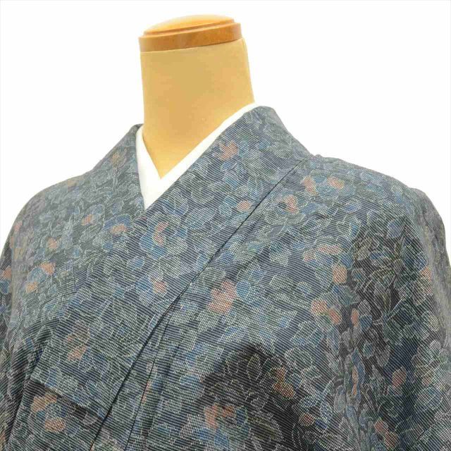 中古】 紬 正絹 身丈1585cm M 裄66cm 仕立て上がり リサイクル着物