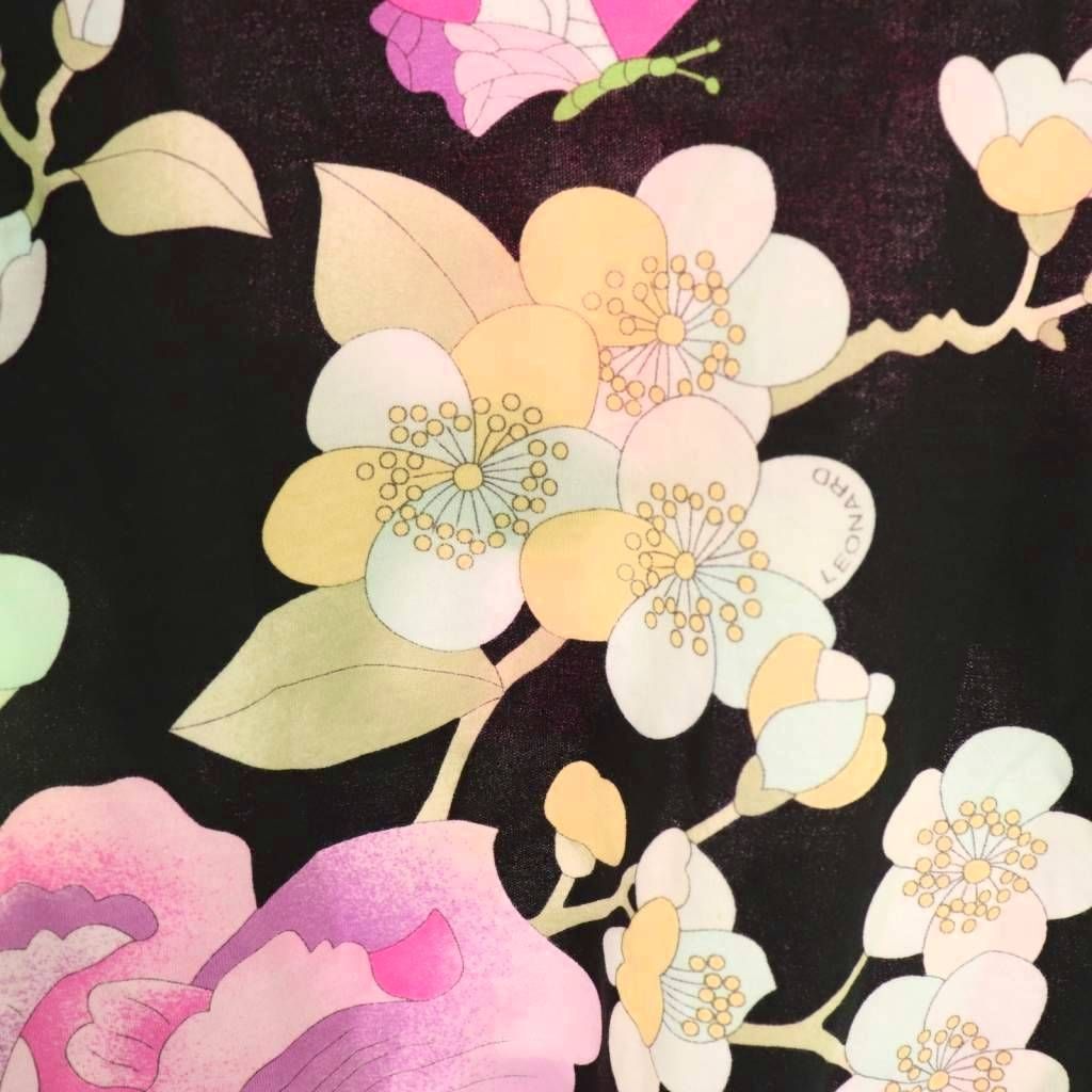 レオナール LEONARD ファッション 花柄 Vネック 半袖 カットソー T