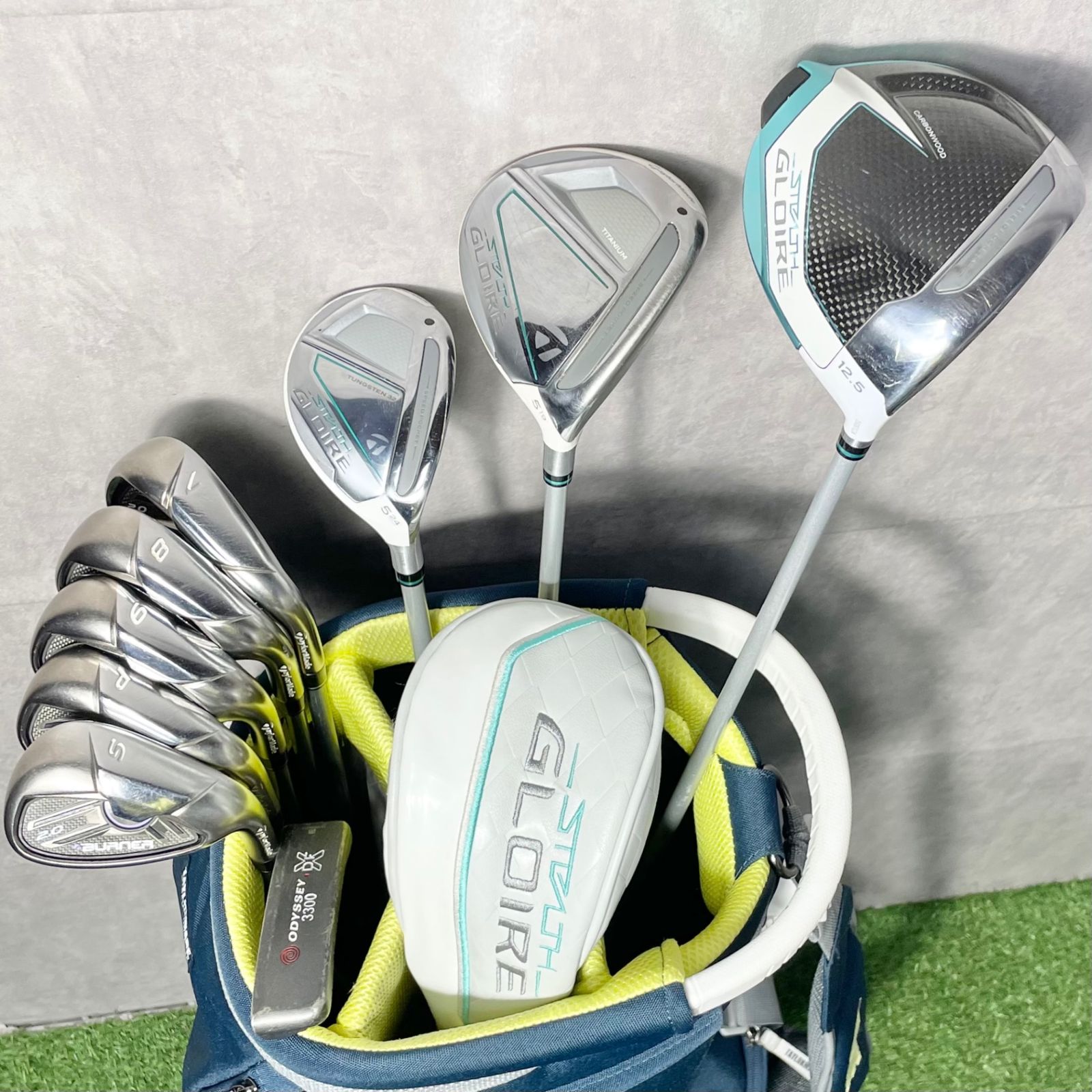 【バッグ新品】テーラーメイド ステルスグローレ ゴルフクラブセット 9本 右 L バッグ美品】TaylorMade STEALTH GLOIRE テーラーメイド ステルス