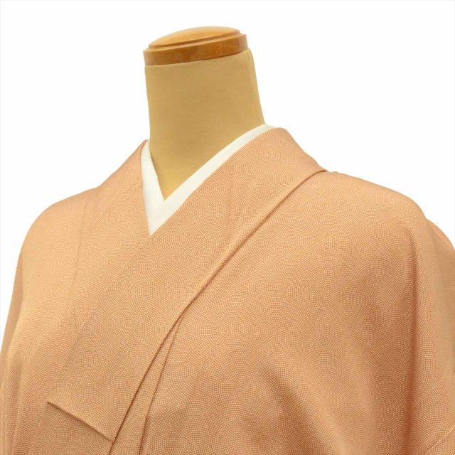 apricot✺新品 正絹 鮫模様 絽 江戸小紋 着物 A3589 銀座【C-2181】(L)江戸小紋 小豆色 鮫 - 銀座きもの青木｜長く大切に