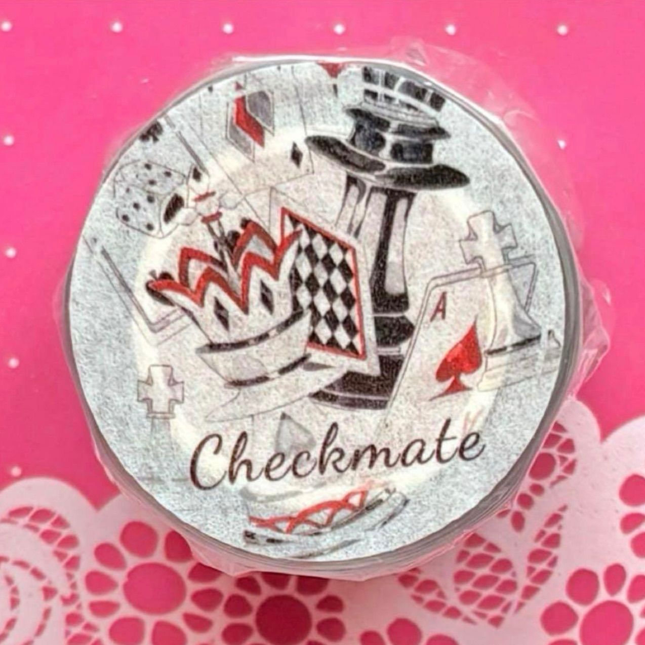 PET 4.5cm×5m Checkmate 海外マスキングテープ 海外マステ トランプ