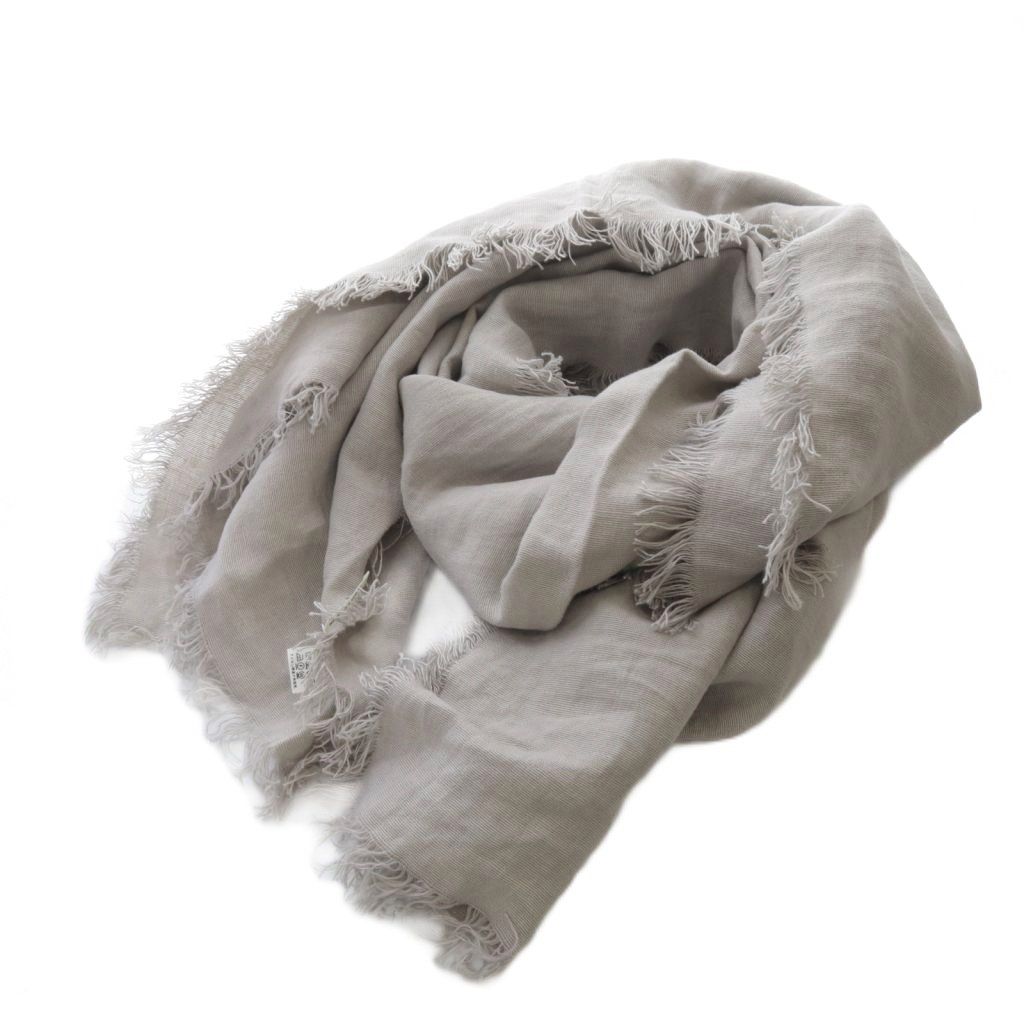 アソースメレ ASAUCE MELER ストール 大判 リネン フリンジ グレー