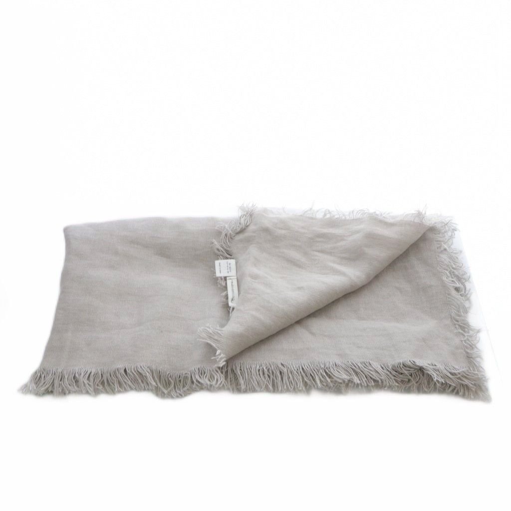 アソースメレ ASAUCE MELER ストール 大判 リネン フリンジ グレー