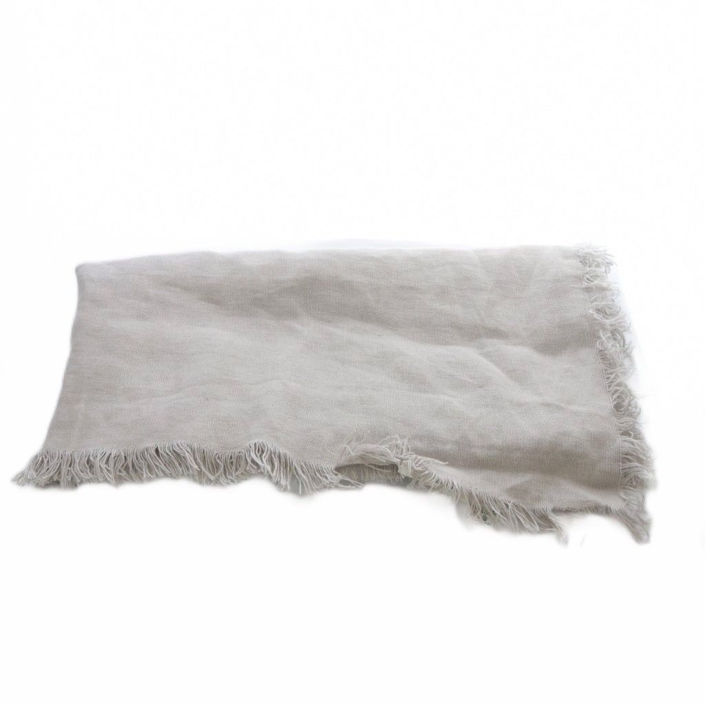 アソースメレ ASAUCE MELER ストール 大判 リネン フリンジ グレー