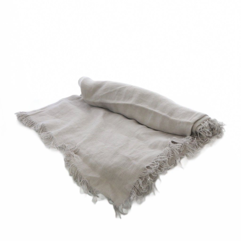 アソースメレ ASAUCE MELER ストール 大判 リネン フリンジ グレー