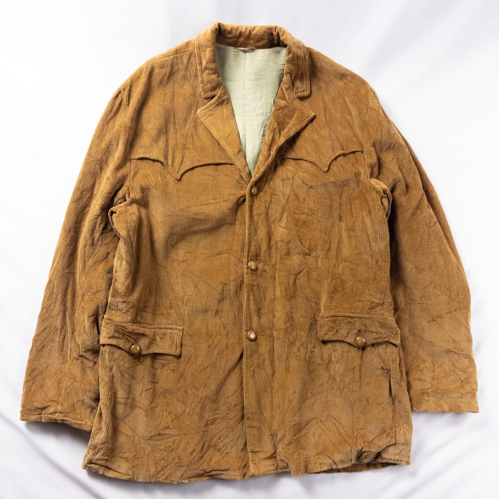 Euro Vintage 70-80s Pioneer Wear コットン オープンカラー 立体 起毛