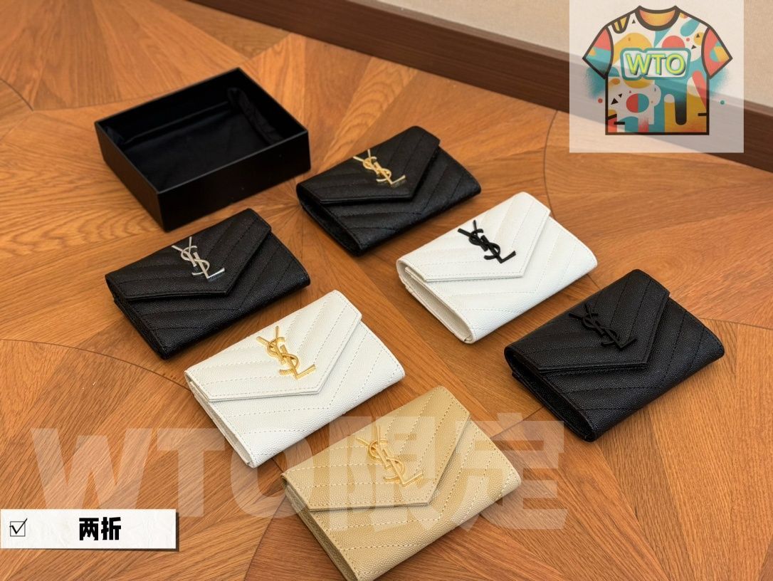 本日限定特価】イヴ?サンローラン キャビアレザー ミディアム