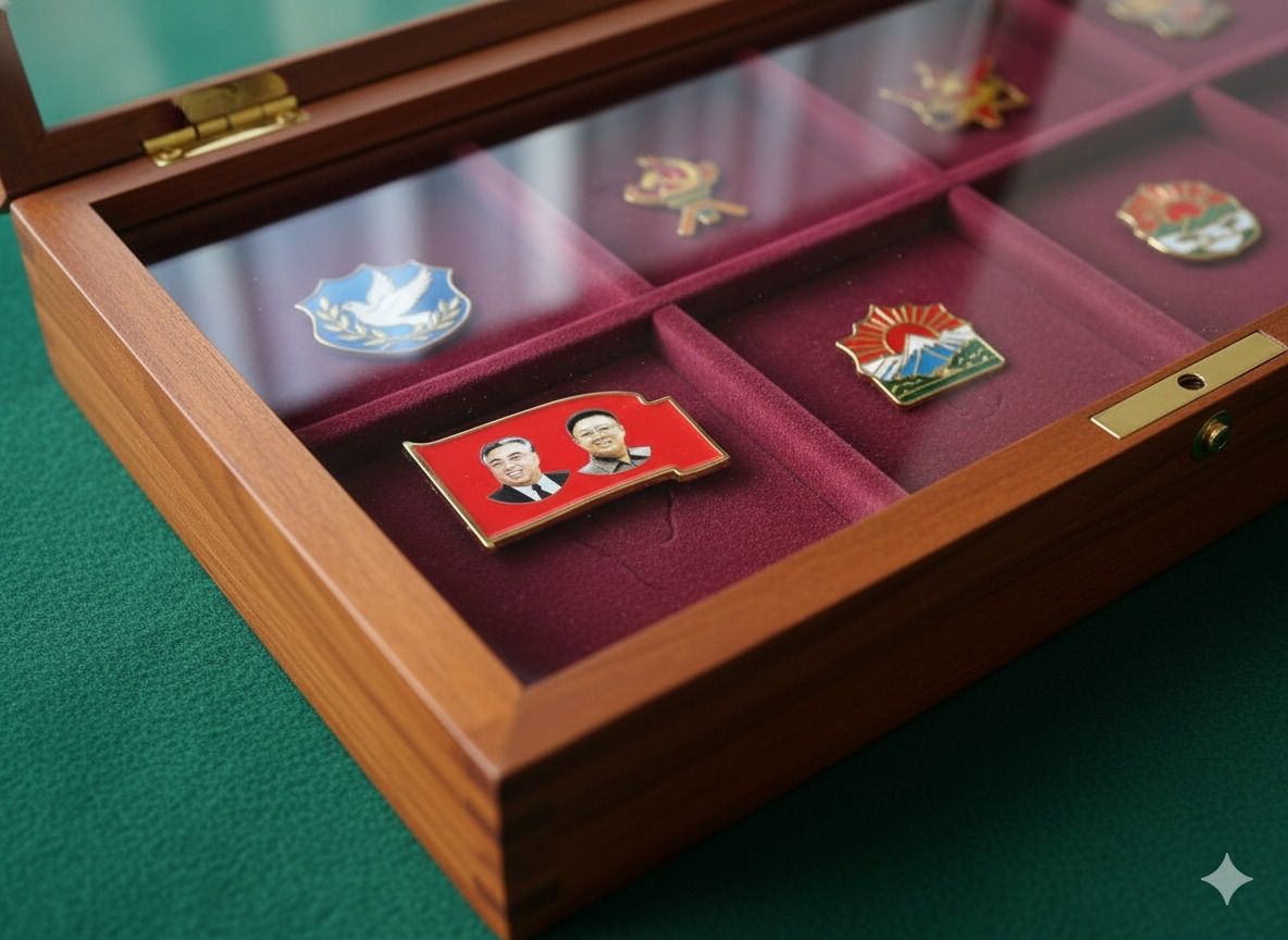 北朝鮮 金日成 金正日 記念 肖像 バッジ ピン バッチ - メルカリ