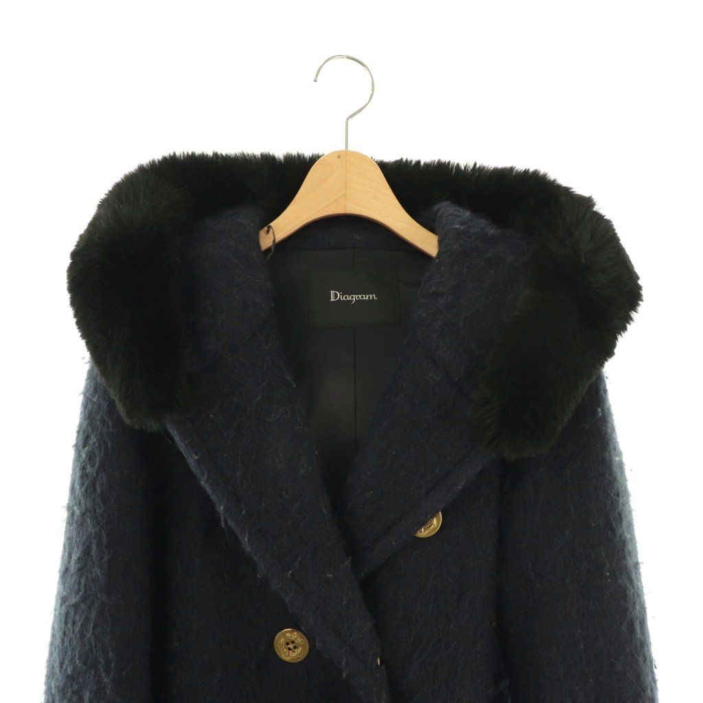 美品】グレースコンチネンタル ダイアグラム ファーロングコート(M