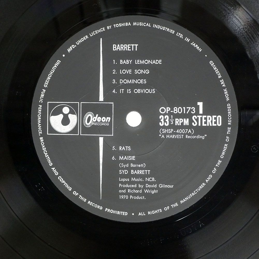 国内盤 人気 SYD BARRETT/BARRETT/ODEON OP80173 LP LP☆シド