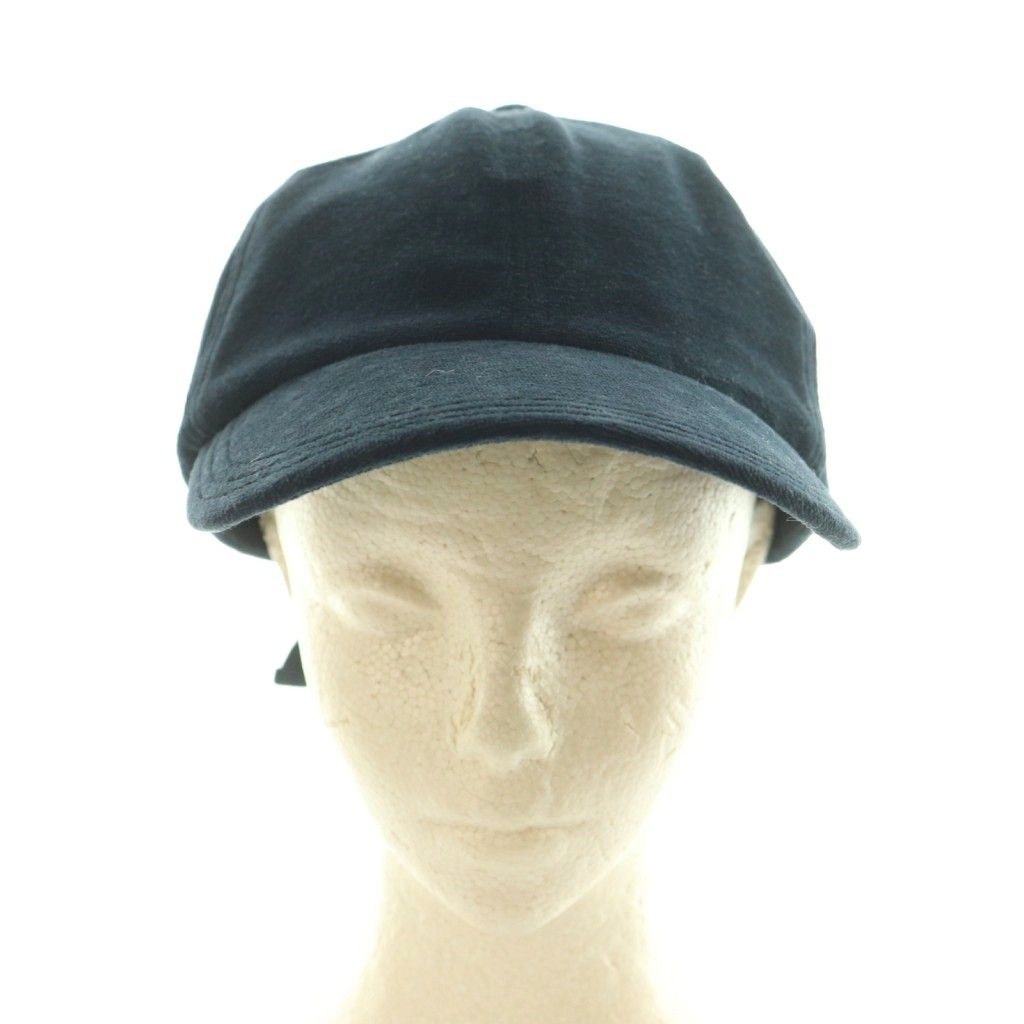 ラドロー LUDLOW キャップ 帽子 ベロア調 ロゴ 58cm ネイビー 紺