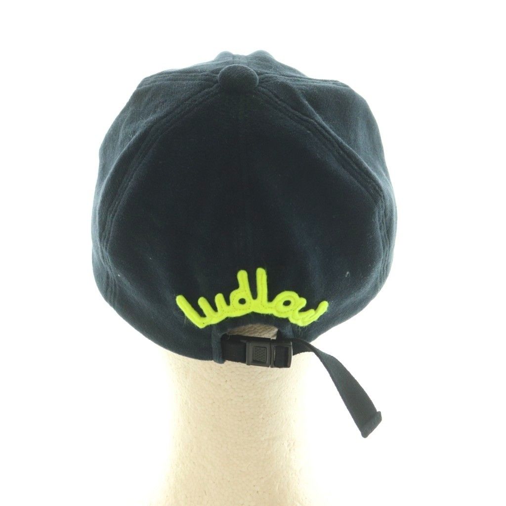 ラドロー LUDLOW キャップ 帽子 ベロア調 ロゴ 58cm ネイビー 紺